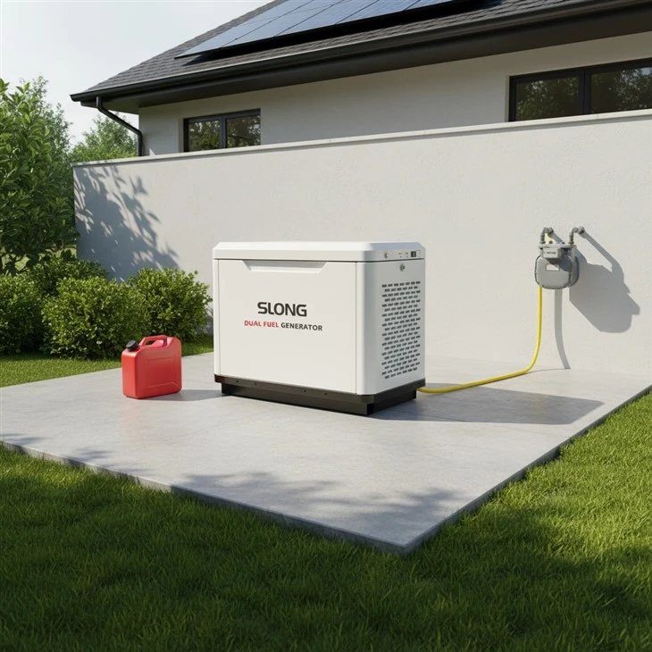 Générateur résidentiel 8kw, générateur de gaz naturel silencieux, générateur GPL, double carburant, générateur de secours domestique ATS